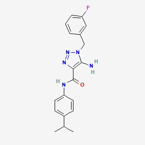 molecular formula C19H20FN5O B2835129 5-氨基-1-[(3-氟苯基)甲基]-N-(4-丙酮-2-基苯基)噻唑-4-羧酰胺 CAS No. 899981-74-9