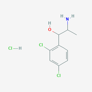 molecular formula C9H12Cl3NO B2835140 2-Amino-1-(2,4-dichlorophenyl)propan-1-ol hydrochloride CAS No. 1258639-96-1