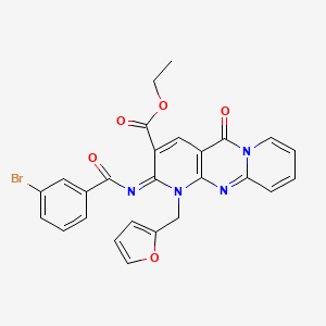B2835153 (Z)-ethyl 2-((3-bromobenzoyl)imino)-1-(furan-2-ylmethyl)-5-oxo-2,5-dihydro-1H-dipyrido[1,2-a:2',3'-d]pyrimidine-3-carboxylate CAS No. 534579-93-6