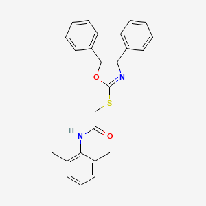 molecular formula C25H22N2O2S B2835170 N-(2,6-dimethylphenyl)-2-[(4,5-diphenyl-1,3-oxazol-2-yl)sulfanyl]acetamide CAS No. 392290-59-4