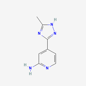 molecular formula C8H9N5 B2835184 4-(5-methyl-1H-1,2,4-triazol-3-yl)pyridin-2-amine CAS No. 1341990-96-2