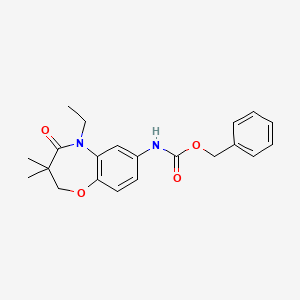 molecular formula C21H24N2O4 B2835185 Benzyl (5-ethyl-3,3-dimethyl-4-oxo-2,3,4,5-tetrahydrobenzo[b][1,4]oxazepin-7-yl)carbamate CAS No. 921559-67-3
