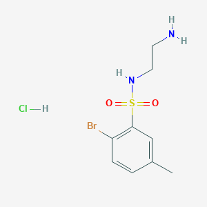 molecular formula C9H14BrClN2O2S B2835196 N-(2-aminoethyl)-2-bromo-5-methylbenzene-1-sulfonamide hydrochloride CAS No. 1604485-82-6