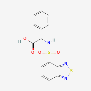 molecular formula C14H11N3O4S2 B2835204 [(2,1,3-Benzothiadiazol-4-ylsulfonyl)amino](phenyl)acetic acid CAS No. 327169-27-7