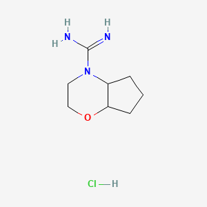 molecular formula C8H16ClN3O B2835210 Octahydrocyclopenta[b]morpholine-4-carboximidamide hydrochloride CAS No. 1909319-60-3