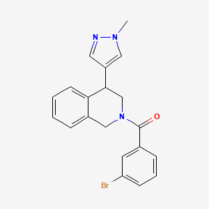molecular formula C20H18BrN3O B2835220 (3-溴苯基)(4-(1-甲基-1H-吡唑-4-基)-3,4-二氢异喹啉-2(1H)-基)甲酮 CAS No. 2309343-55-1