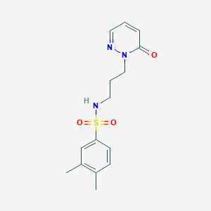 molecular formula C15H19N3O3S B2835223 3,4-dimethyl-N-(3-(6-oxopyridazin-1(6H)-yl)propyl)benzenesulfonamide CAS No. 1203240-02-1