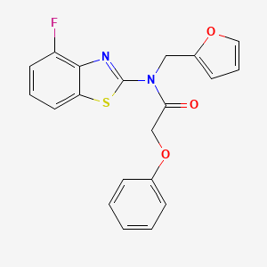 molecular formula C20H15FN2O3S B2835225 N-(4-fluorobenzo[d]thiazol-2-yl)-N-(furan-2-ylmethyl)-2-phenoxyacetamide CAS No. 922394-94-3