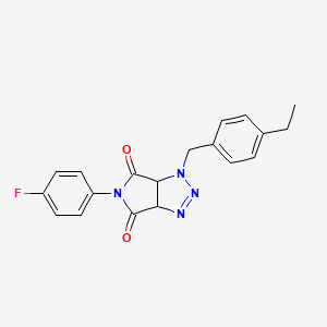 molecular formula C19H17FN4O2 B2835253 1-[(4-ethylphenyl)methyl]-5-(4-fluorophenyl)-1H,3aH,4H,5H,6H,6aH-pyrrolo[3,4-d][1,2,3]triazole-4,6-dione CAS No. 1007922-39-5