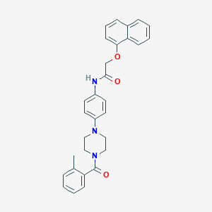 molecular formula C30H29N3O3 B283526 N-{4-[4-(2-methylbenzoyl)-1-piperazinyl]phenyl}-2-(1-naphthyloxy)acetamide 