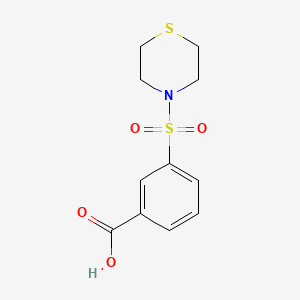 molecular formula C11H13NO4S2 B2835260 3-(硫吗啉基甲烷基)-苯甲酸 CAS No. 799262-54-7