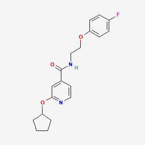 molecular formula C19H21FN2O3 B2835268 2-(cyclopentyloxy)-N-(2-(4-fluorophenoxy)ethyl)isonicotinamide CAS No. 2034366-06-6