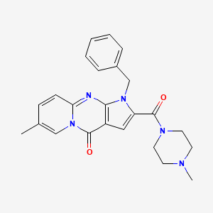 molecular formula C24H25N5O2 B2835270 1-benzyl-7-methyl-2-(4-methylpiperazine-1-carbonyl)pyrido[1,2-a]pyrrolo[2,3-d]pyrimidin-4(1H)-one CAS No. 901269-85-0