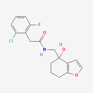 2-(2-chloro-6-fluorophenyl)-N-((4-hydroxy-4,5,6,7-tetrahydrobenzofuran-4-yl)methyl)acetamide