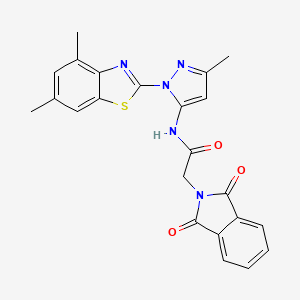 molecular formula C23H19N5O3S B2835274 N-(1-(4,6-dimethylbenzo[d]thiazol-2-yl)-3-methyl-1H-pyrazol-5-yl)-2-(1,3-dioxoisoindolin-2-yl)acetamide CAS No. 1171196-97-6