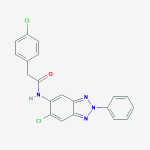 2-(4-chlorophenyl)-N-(6-chloro-2-phenyl-2H-benzotriazol-5-yl)acetamide