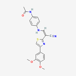 N-[4-({(Z)-2-cyano-2-[4-(3,4-dimethoxyphenyl)-1,3-thiazol-2-yl]ethenyl}amino)phenyl]acetamide