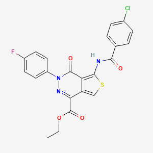 Ethyl 5-[(4-chlorobenzoyl)amino]-3-(4-fluorophenyl)-4-oxothieno[3,4-d]pyridazine-1-carboxylate