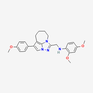 2,4-dimethoxy-N-((1-(4-methoxyphenyl)-5,6,7,8-tetrahydro-2a,3,4a-triazacyclopenta[cd]azulen-4-yl)methyl)aniline