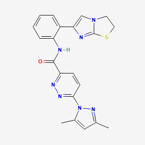 N-(2-(2,3-dihydroimidazo[2,1-b]thiazol-6-yl)phenyl)-6-(3,5-dimethyl-1H-pyrazol-1-yl)pyridazine-3-carboxamide