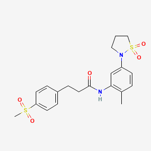 N-(5-(1,1-dioxidoisothiazolidin-2-yl)-2-methylphenyl)-3-(4-(methylsulfonyl)phenyl)propanamide