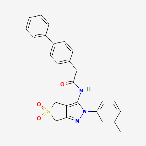 2-([1,1'-biphenyl]-4-yl)-N-(5,5-dioxido-2-(m-tolyl)-4,6-dihydro-2H-thieno[3,4-c]pyrazol-3-yl)acetamide