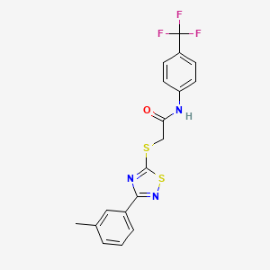 2-((3-(m-tolyl)-1,2,4-thiadiazol-5-yl)thio)-N-(4-(trifluoromethyl)phenyl)acetamide