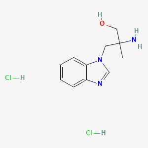 molecular formula C11H17Cl2N3O B2835316 2-氨基-3-(1H-1,3-苯并二氮-1-基)-2-甲基丙醇二盐酸盐 CAS No. 2138264-43-2