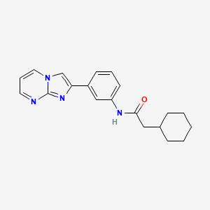 molecular formula C20H22N4O B2835324 2-环己基-N-(3-咪唑并[1,2-a]嘧啶-2-基苯基)乙酰胺 CAS No. 863020-06-8