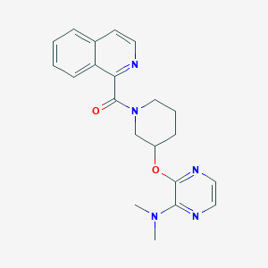 molecular formula C21H23N5O2 B2835331 (3-((3-(Dimethylamino)pyrazin-2-yl)oxy)piperidin-1-yl)(isoquinolin-1-yl)methanone CAS No. 2034582-50-6