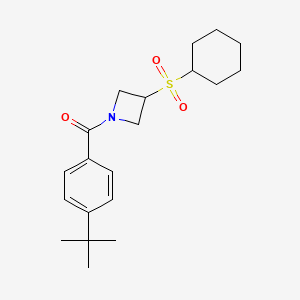 molecular formula C20H29NO3S B2835342 (4-(Tert-butyl)phenyl)(3-(cyclohexylsulfonyl)azetidin-1-yl)methanone CAS No. 1448073-62-8