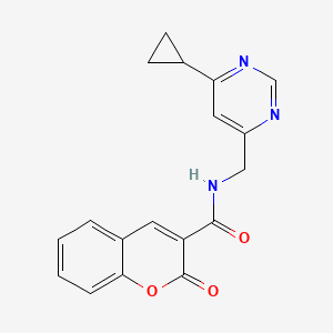 molecular formula C18H15N3O3 B2835360 N-((6-cyclopropylpyrimidin-4-yl)methyl)-2-oxo-2H-chromene-3-carboxamide CAS No. 2194905-07-0