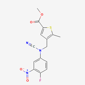 Methyl 4-{[cyano(4-fluoro-3-nitrophenyl)amino]methyl}-5-methylthiophene-2-carboxylate
