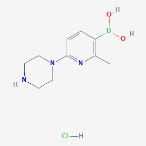 molecular formula C10H17BClN3O2 B2835365 [2-MEthyl-6-(piperazin-1-yl)pyridin-3-yl]boronic acid hydrochloride CAS No. 2377609-96-4