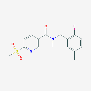 N-[(2-Fluoro-5-methylphenyl)methyl]-N-methyl-6-methylsulfonylpyridine-3-carboxamide