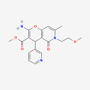 molecular formula C19H21N3O5 B2835367 methyl 2-amino-6-(2-methoxyethyl)-7-methyl-5-oxo-4-(pyridin-3-yl)-5,6-dihydro-4H-pyrano[3,2-c]pyridine-3-carboxylate CAS No. 883487-51-2
