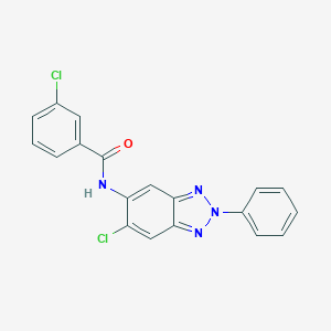 molecular formula C19H12Cl2N4O B283537 3-chloro-N-(6-chloro-2-phenyl-2H-benzotriazol-5-yl)benzamide 