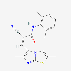 (Z)-2-cyano-3-(2,6-dimethylimidazo[2,1-b][1,3]thiazol-5-yl)-N-(2,6-dimethylphenyl)prop-2-enamide