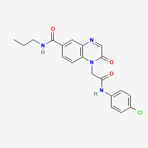 molecular formula C20H19ClN4O3 B2835372 1-(2-((4-chlorophenyl)amino)-2-oxoethyl)-2-oxo-N-propyl-1,2-dihydroquinoxaline-6-carboxamide CAS No. 1251677-31-2