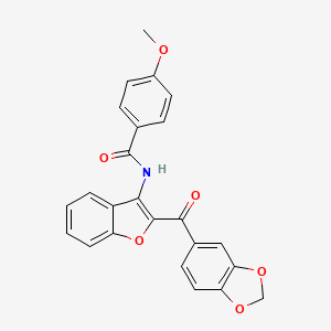 N-(2-(benzo[d][1,3]dioxole-5-carbonyl)benzofuran-3-yl)-4-methoxybenzamide