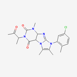 molecular formula C21H22ClN5O3 B2835381 8-(5-chloro-2-methylphenyl)-1,6,7-trimethyl-3-(3-oxobutan-2-yl)-1H,2H,3H,4H,8H-imidazo[1,2-g]purine-2,4-dione CAS No. 878718-25-3