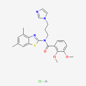 molecular formula C24H27ClN4O3S B2835382 N-(3-(1H-imidazol-1-yl)propyl)-N-(4,6-dimethylbenzo[d]thiazol-2-yl)-2,3-dimethoxybenzamide hydrochloride CAS No. 1216901-86-8
