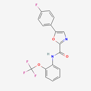 molecular formula C17H10F4N2O3 B2835385 5-(4-fluorophenyl)-N-(2-(trifluoromethoxy)phenyl)oxazole-2-carboxamide CAS No. 1795189-78-4