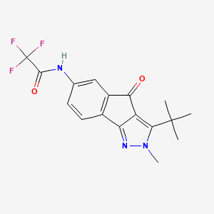 molecular formula C17H16F3N3O2 B2835395 N-(3-(Tert-butyl)-2-methyl-4-oxoindeno[3,2-C]pyrazol-6-YL)-2,2,2-trifluoroethanamide CAS No. 1024223-97-9