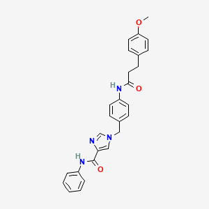 molecular formula C27H26N4O3 B2835415 1-(4-(3-(4-甲氧基苯基)丙酰胺)苄基)-N-苯基-1H-咪唑-4-甲酰胺 CAS No. 1251667-76-1