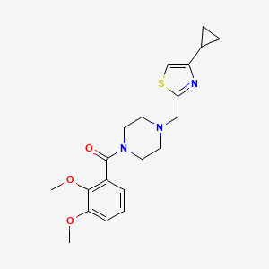 molecular formula C20H25N3O3S B2835421 (4-((4-Cyclopropylthiazol-2-yl)methyl)piperazin-1-yl)(2,3-dimethoxyphenyl)methanone CAS No. 1105233-12-2