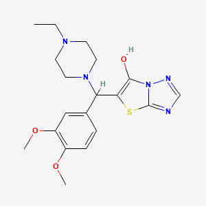 molecular formula C19H25N5O3S B2835424 5-((3,4-二甲氧基苯基)(4-乙基哌嗪-1-基)甲基)噻唑并[3,2-b][1,2,4]三唑-6-醇 CAS No. 868219-66-3