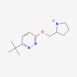 molecular formula C13H21N3O B2835459 3-Tert-butyl-6-[(pyrrolidin-2-yl)methoxy]pyridazine CAS No. 2200425-13-2
