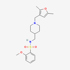 molecular formula C20H28N2O4S B2835460 N-((1-((2,5-dimethylfuran-3-yl)methyl)piperidin-4-yl)methyl)-2-methoxybenzenesulfonamide CAS No. 1235026-75-1