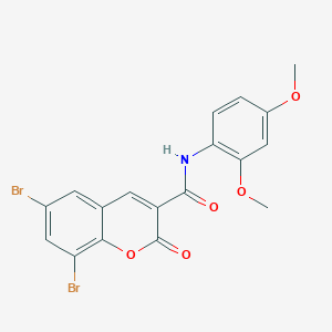 molecular formula C18H13Br2NO5 B2835466 6,8-dibromo-N-(2,4-dimethoxyphenyl)-2-oxo-2H-chromene-3-carboxamide CAS No. 325807-74-7